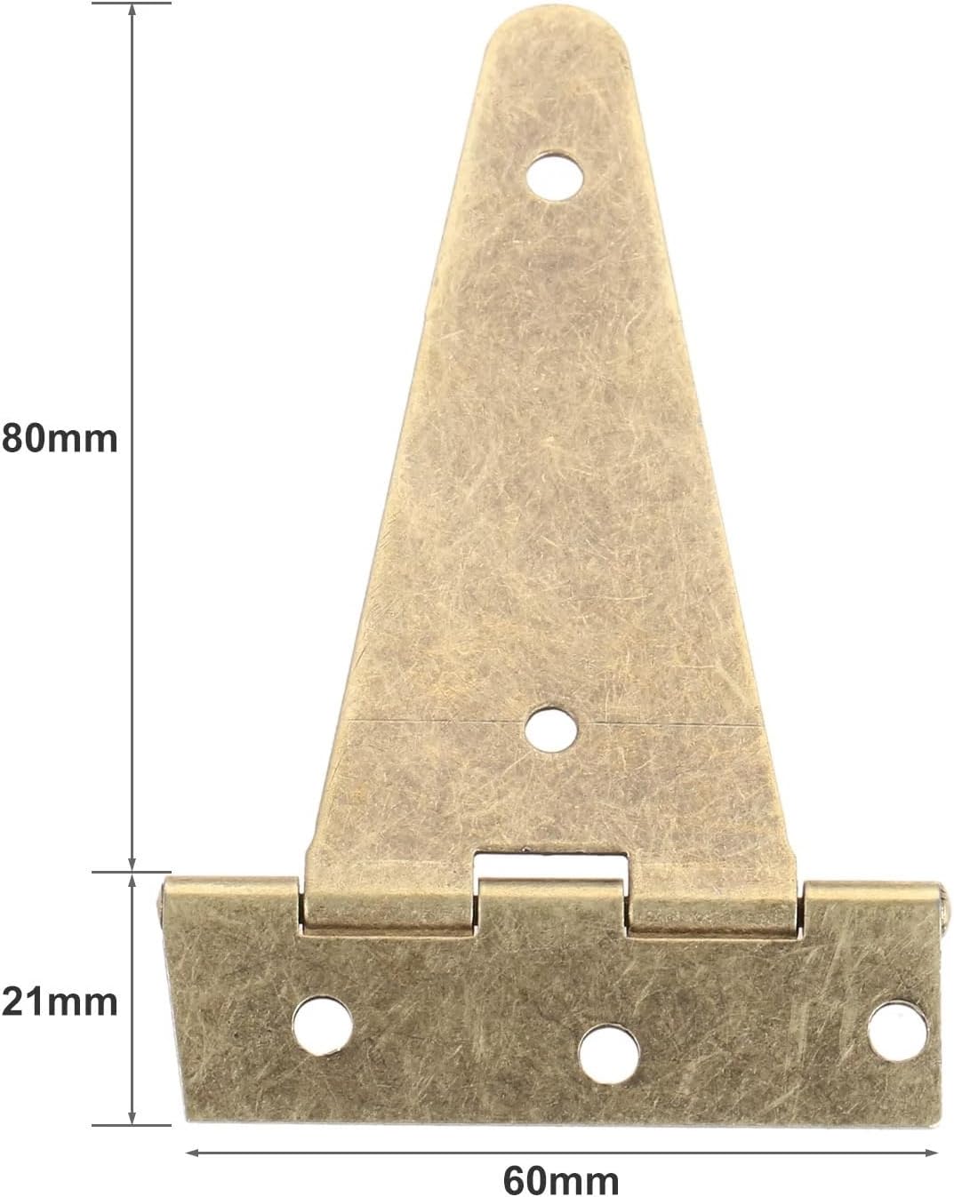 2pcs/Set Vintage T-Shape Metal Hinges w/Screw Flat Furniture Hardware Antique Bronze 10cm Wood Box Jewelry Case Cabinet Door
