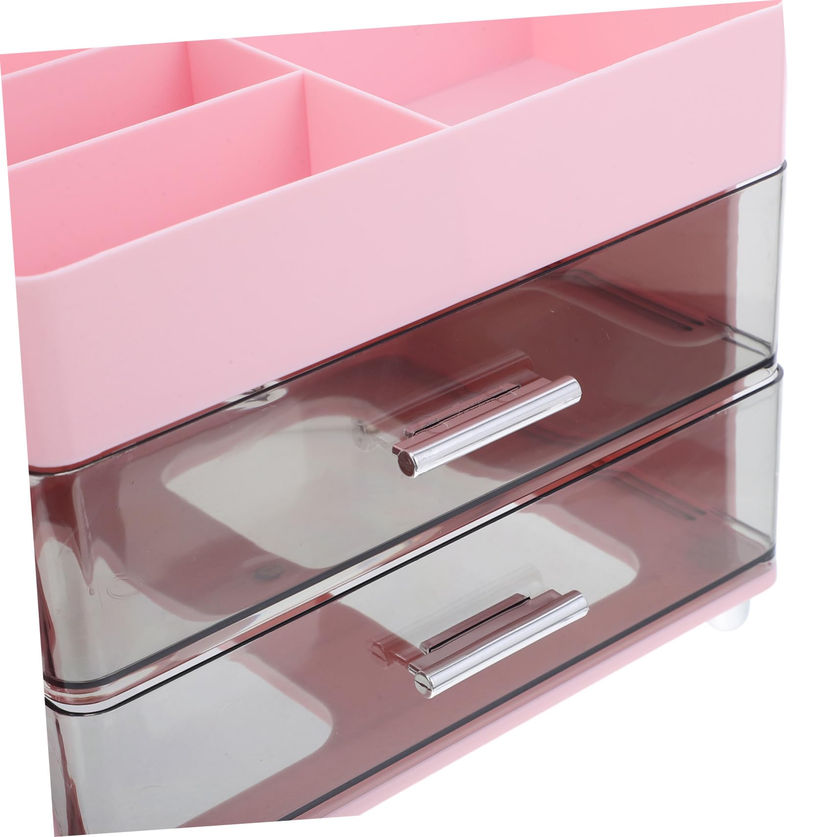 Rose Boîte de Rangement Maquillage Multifonctionnelle en Plastique