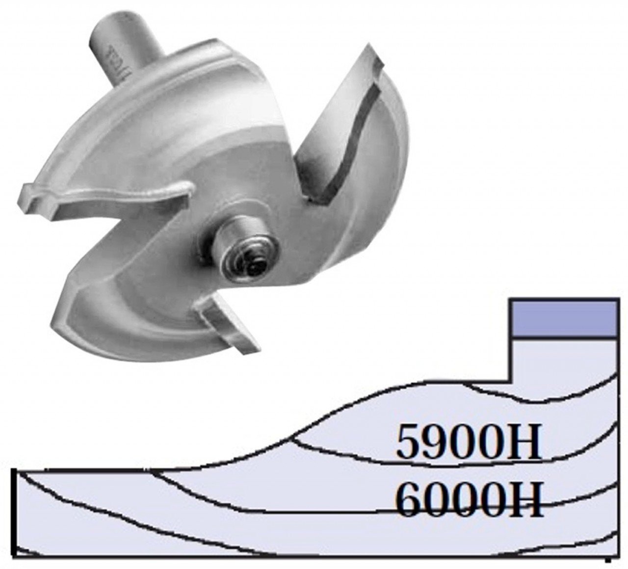 Whiteside Router Bits 6000H Large Raised Panel Profile Bit with 3-3/8-Inch Large Diameter and 1-7/16-Inch Cutting Length