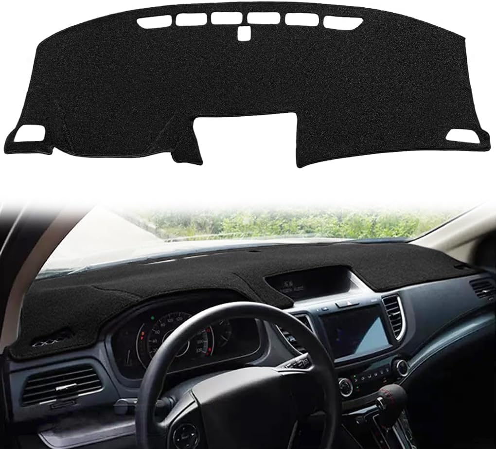 Yiz Dash Cover Mat Custom Fit for Honda CRV 2012 2013 2014 2015 2016,Dashboard Cover Pad (12-16 Black) Z08
