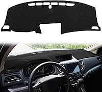 Vista 8 de Cubierta de salpicadero personalizada para Honda CRV 2007 2008 2009 2010 2011, cubierta de salpicadero, protector de alfombra (07-11 negro) Z09