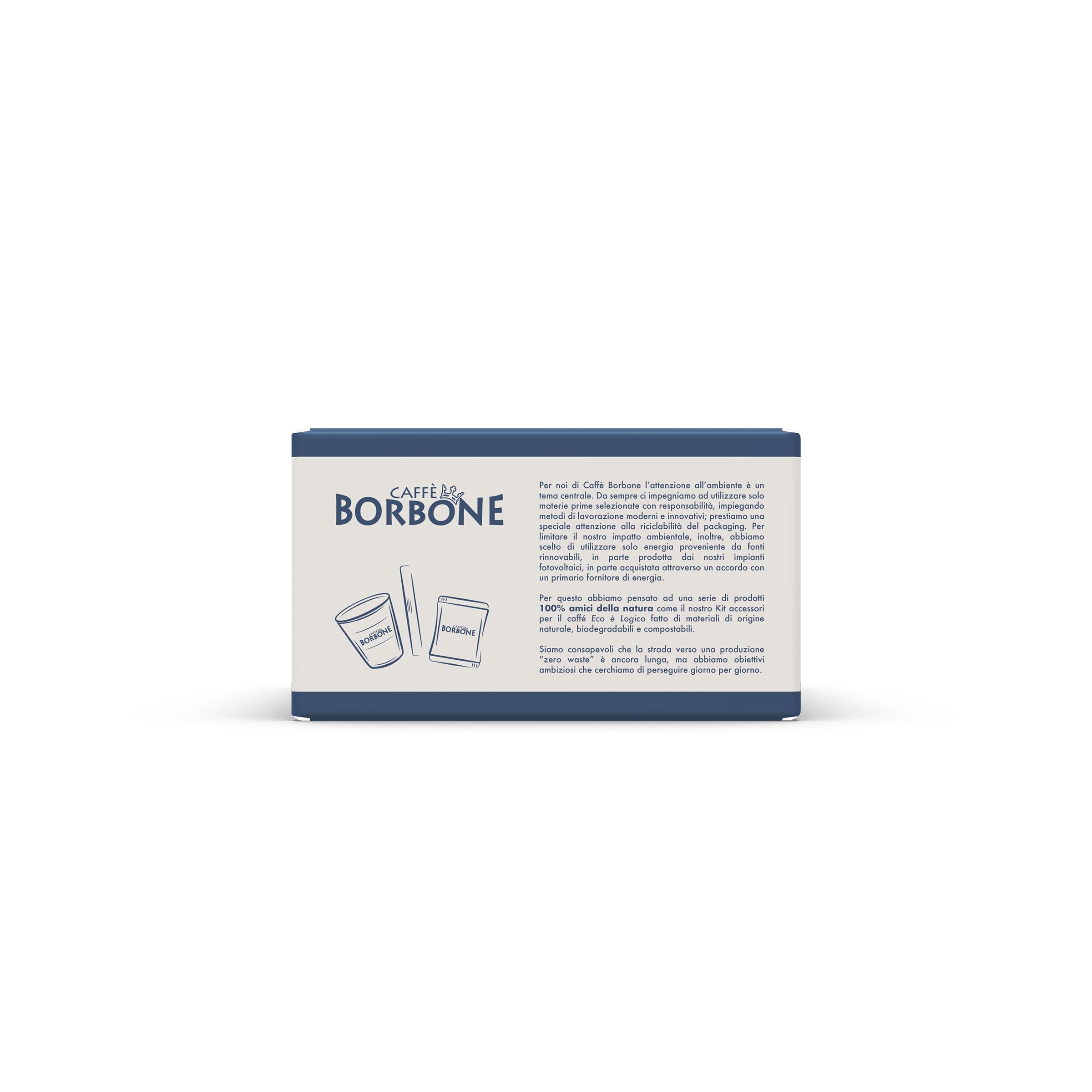 Caffè Borbone - Lot de 5 kits contenant chacun 100 touillettes, 100 sachets de sucre et 100 gobelets à café