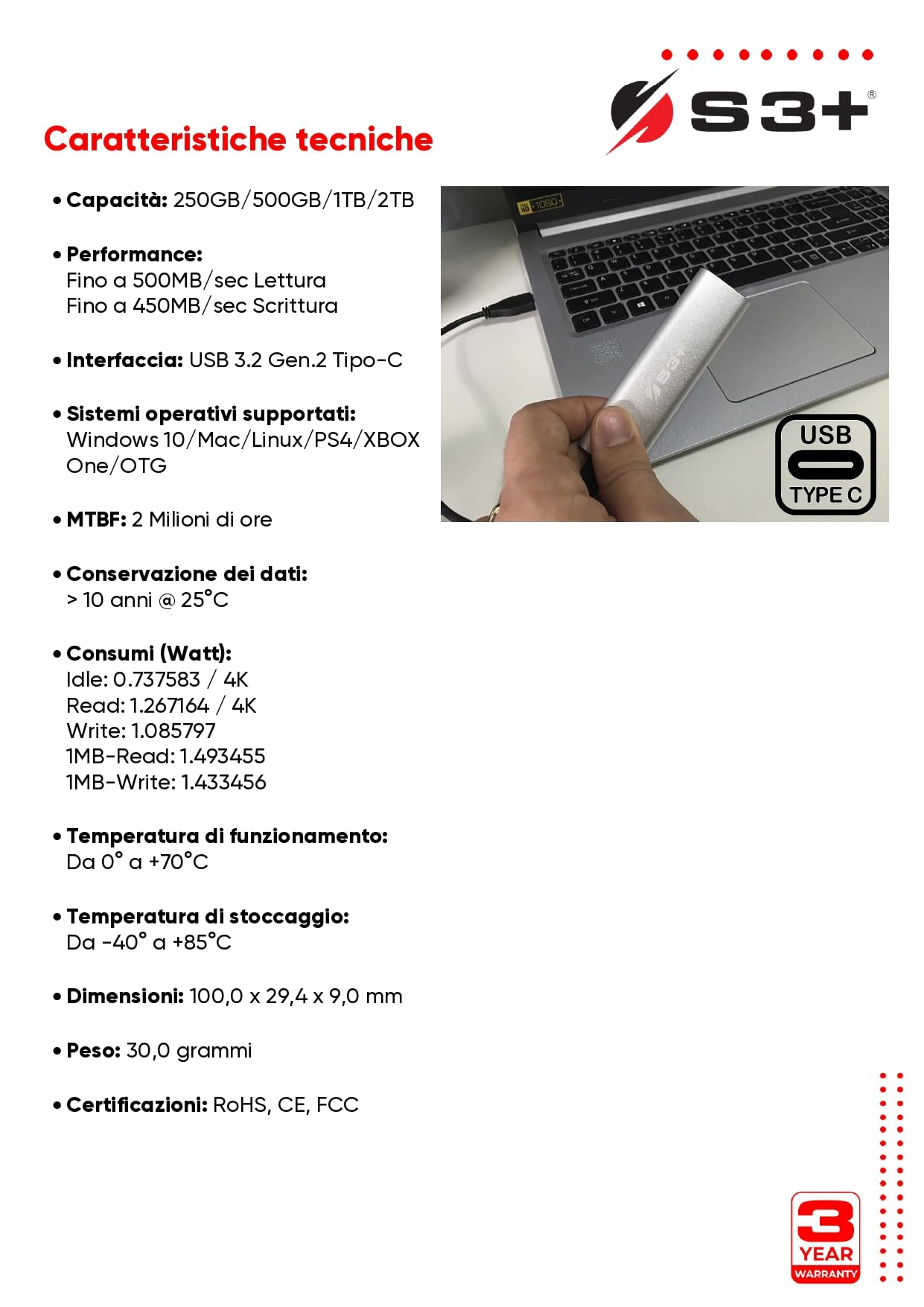 SAN ZANG MASTER SSD esterno da 512 GB, SSD portatile, moderna capacità di memori