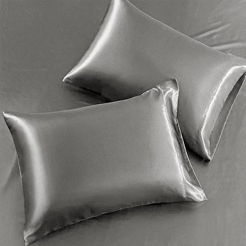 Miniatura 3 de Thmyo Juego de sábanas de satén, juego de sábanas de satén sedoso extra suave con 1 sábana bajera + 1 sábana encimera + 2 fundas de almohada (4