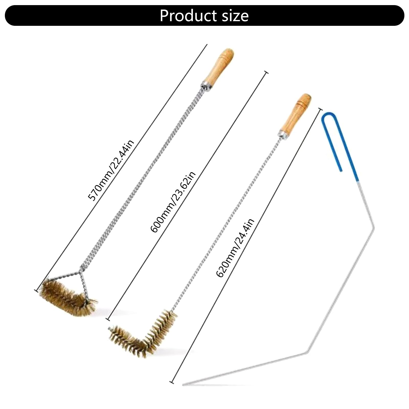 Juego de 3 herramientas de limpieza para freidora de aire, cepillo de cesta de acero inoxidable, limpiador y cepillo de mantenimiento para un fácil cuidado y limpieza higiénica de la freidora