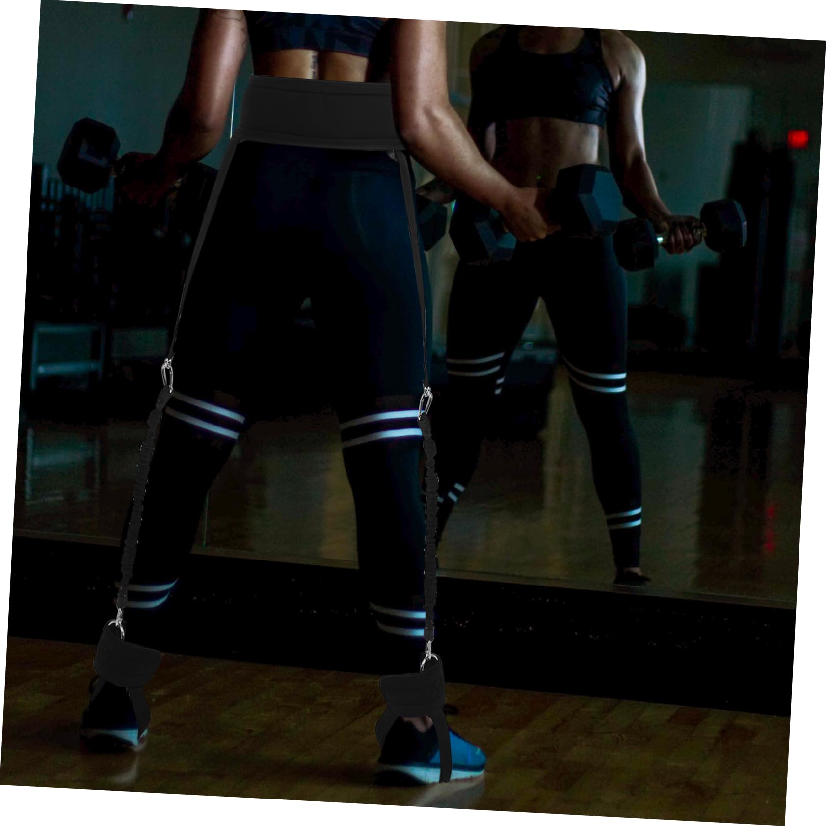 Set di Bande Elastiche Resistenza Fitness Nero, 1 Pezzo | Tessuto a Griglia e Lattice, Palestra o Ufficio, Allenamento Gambe e Fianchi per Uomo