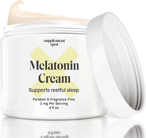 Crema de melatonina para un sueño reparador, suplemento de melatonina para dormir, restablece el reloj biológico corporal, sin parabenos, sin