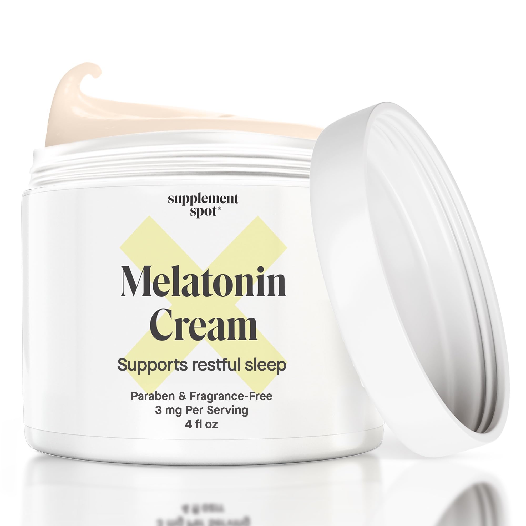 Supplement Spot Melatonin Cream for Restful Sleep – Melatonin Sleep Supplement Reset Biological Body Clock – Paraben, Fragrance-Free to Reduce Fine