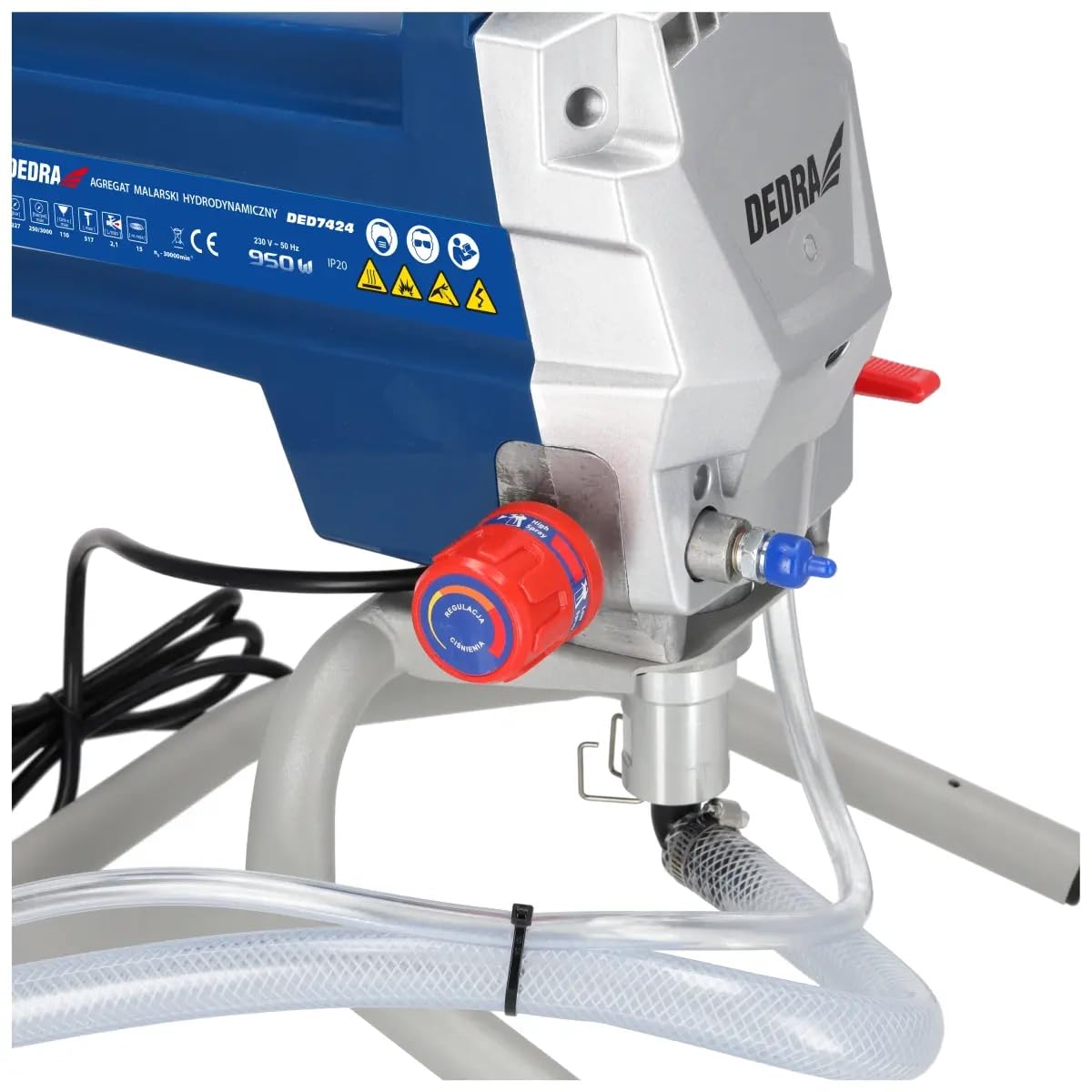 Dedra - Pulverizador hidrodinámico (950 W, alargador, 2 l/min, Manguera de 15 m, Pistola pulverizadora con Boquilla 517, Dedra con Pistola rociadora y Boquilla, 227 Bares
