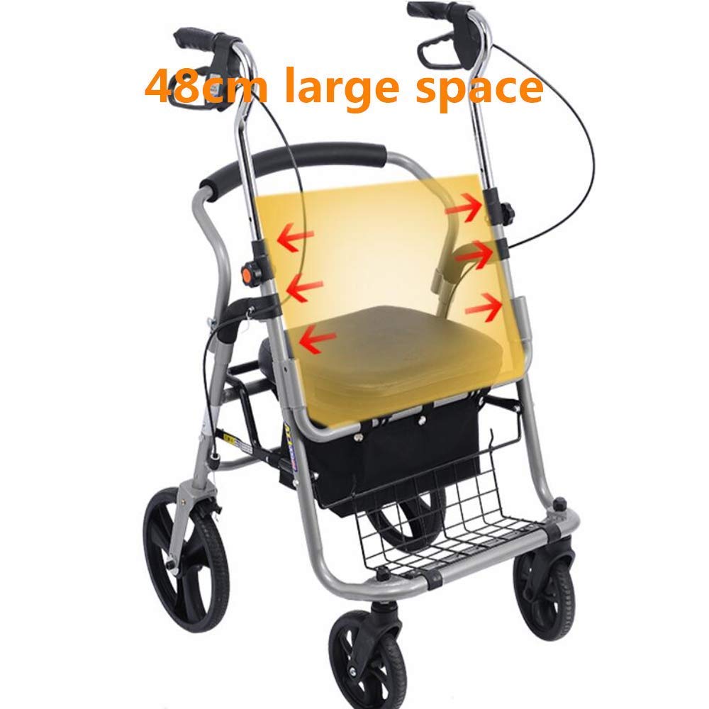 Rollator s Lightweight Folding Four Wheel Rollator with Padded Seat for Seniors Foldable with Locking Brakes