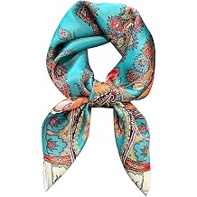 FEIBOON 100% Pure Mulberry Silk Square Scarf 26"x26" Headscarf