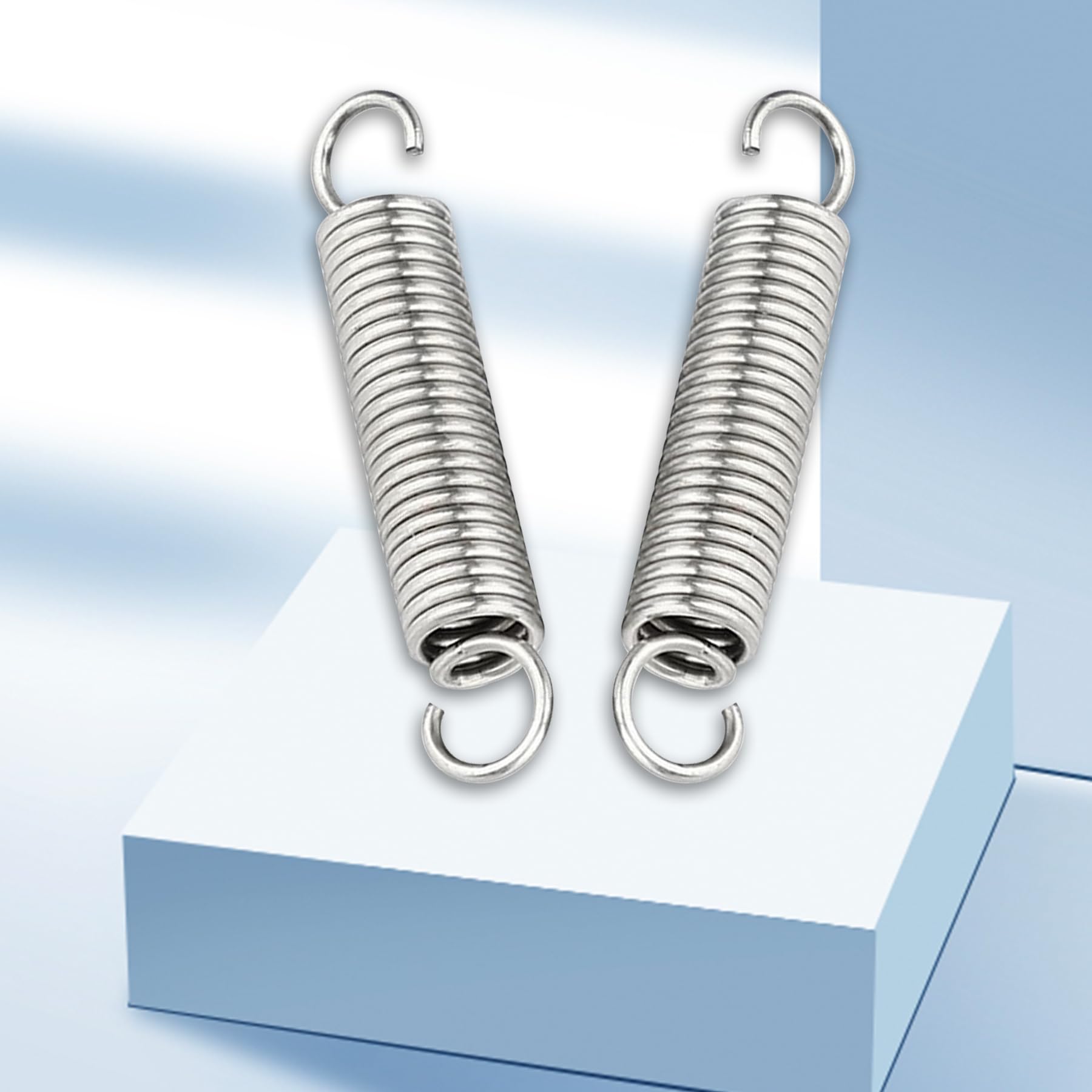 Molle A Trazione Con Doppio Gancio | 2 Pezzi | Acciaio Inox | Filo 1mm, OD 10mm, Lunghezza 70mm | Lucido - Foto 5