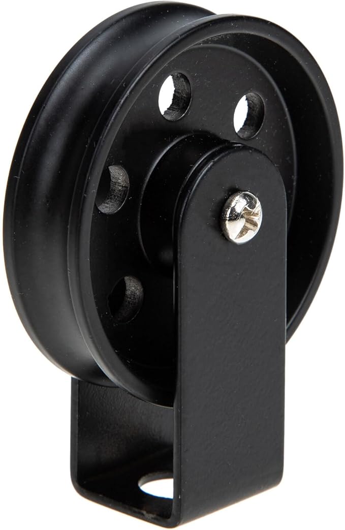 POPETPOP POPETPOP Zwarte Retro Katrolwiel Vintage Ijzeren Katrol Voor Hanglampen Eenvoudig Te Installeren Voor Verlichting Creatieve Projecten