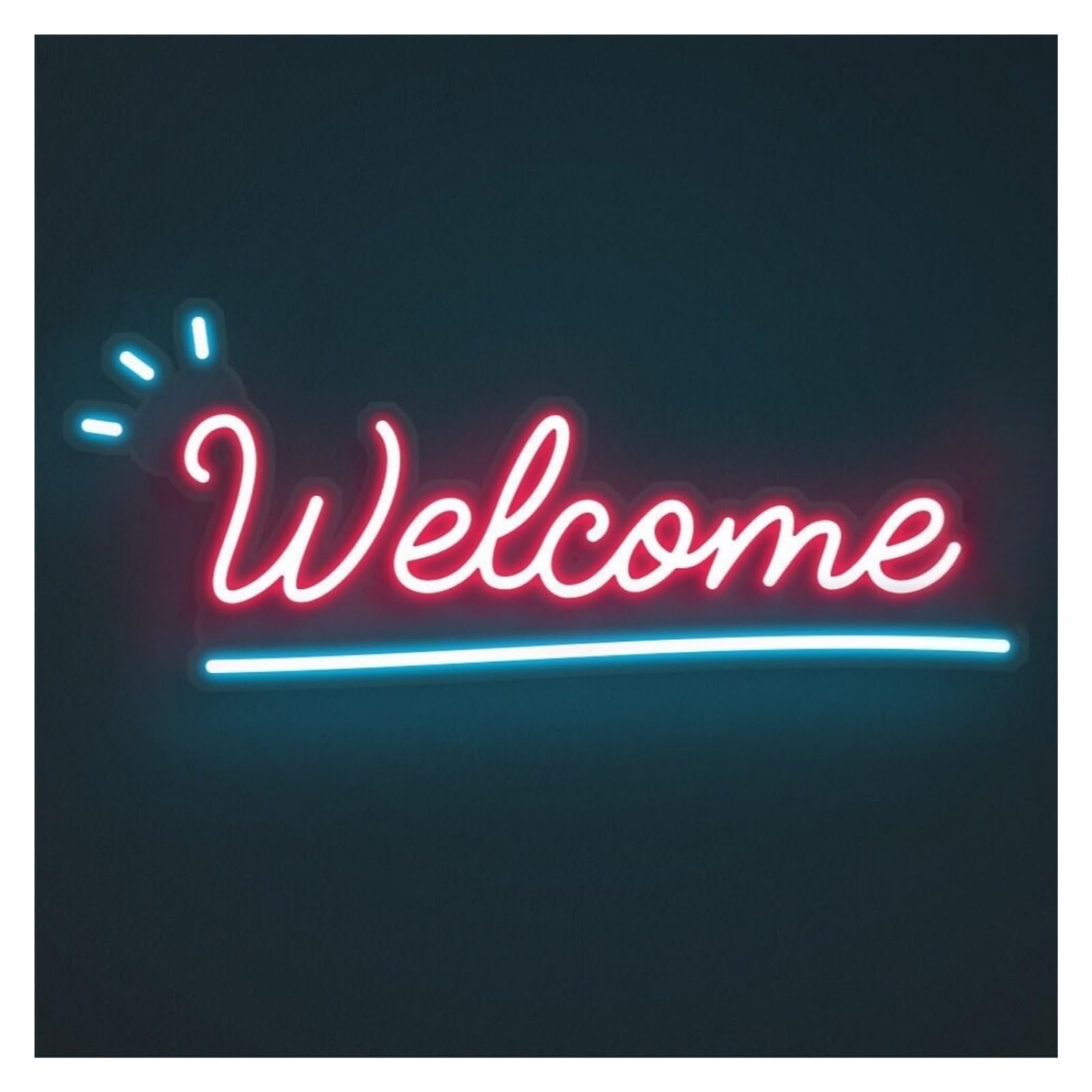 Rongch One Color Hanging Art Signs Welcome Neon Sign Handmade, Suitable For Shop Office Decor With Brightness Adjustable 50Cm