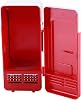 Mini USB Fridge, LED Refrigerator and Heater for Skin Care Food Drinks Beverage Cans Compact Portable, Cooler and Warmer Dual Use for Household Office Car Desk and College Dormitory RoomRed