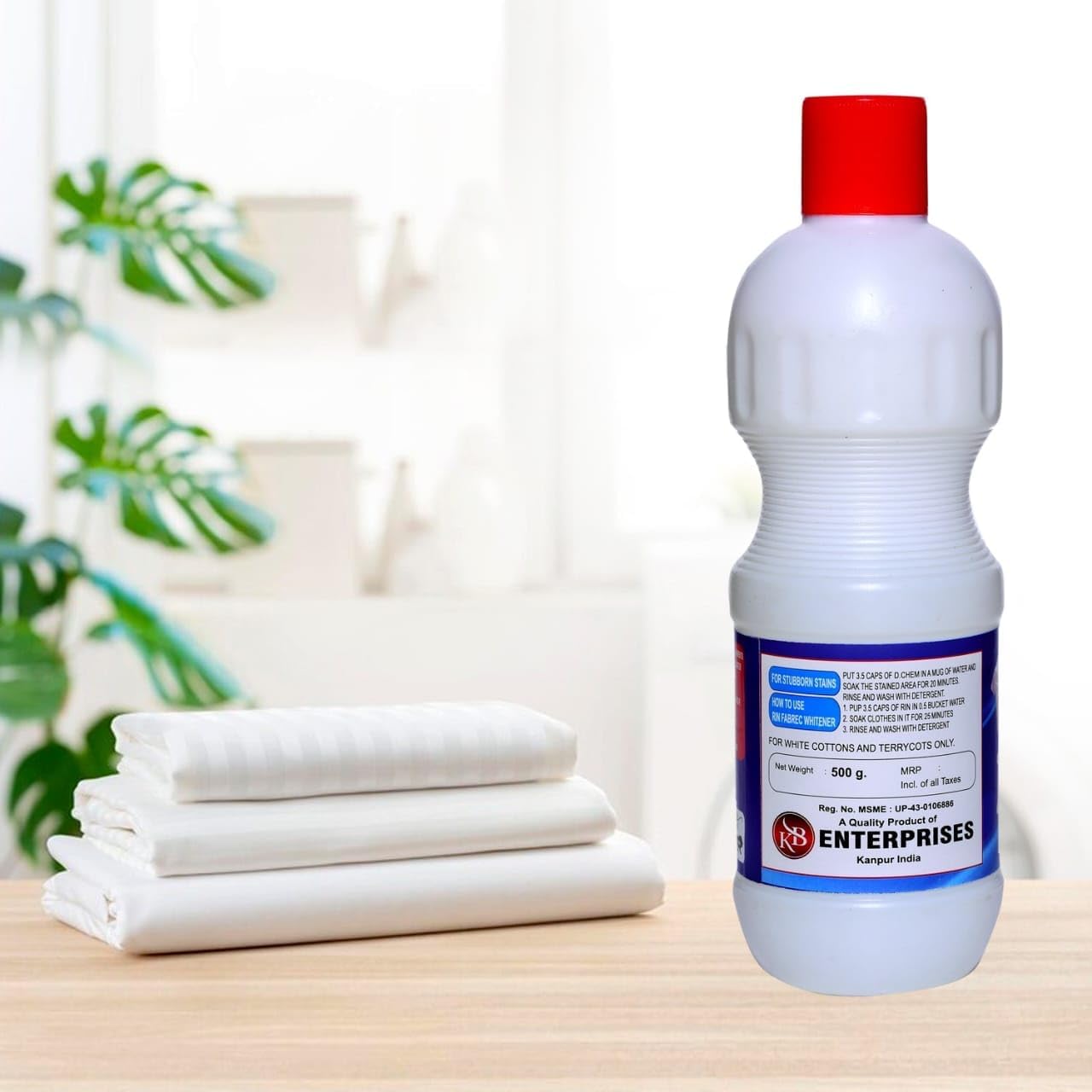D.Cham "Crystal White Fabric Whitener 500ml – Powerful Stain Remover & Brightener for Clothes" 4