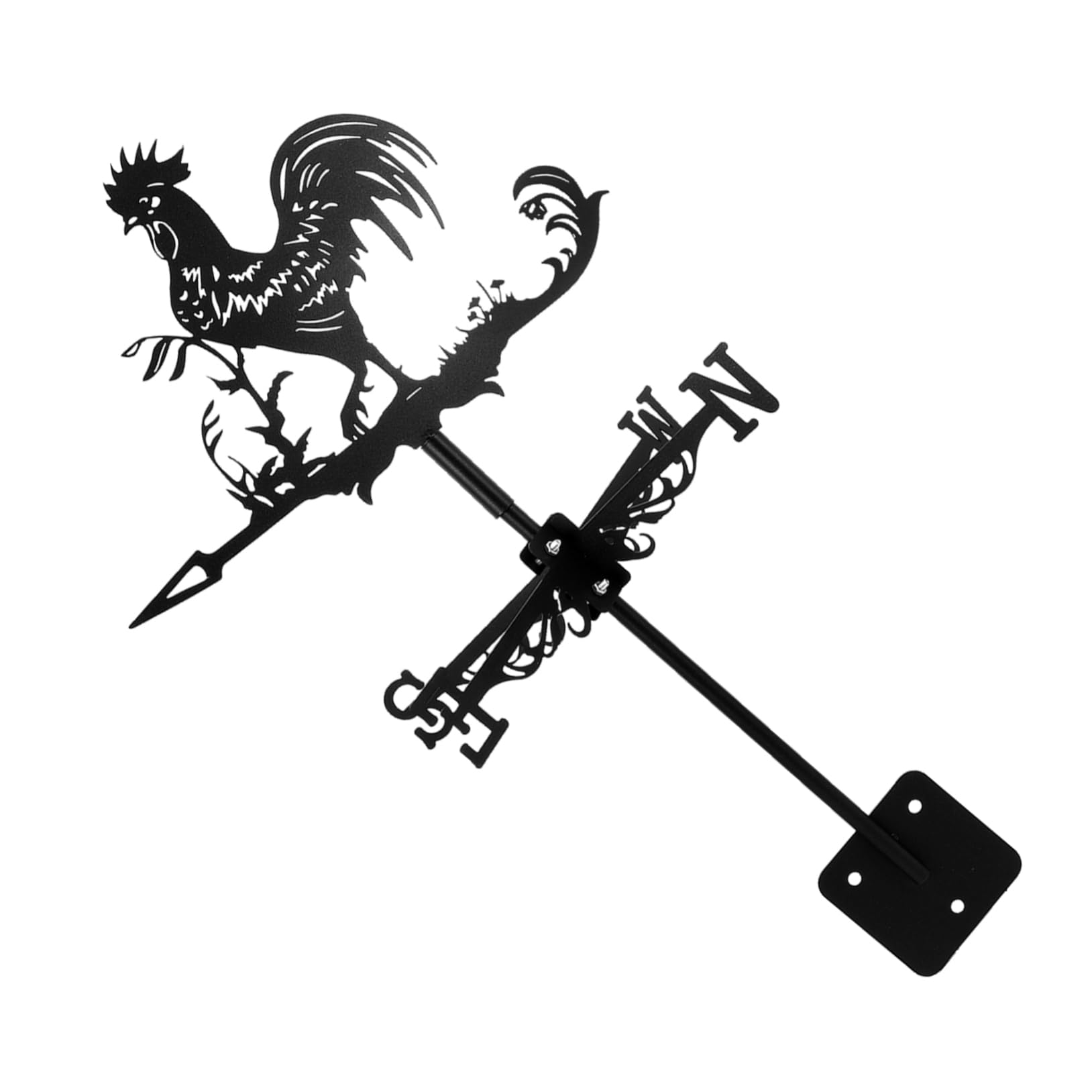 Girouette de jardin facile à installer BESTonZON en fer forgé coq