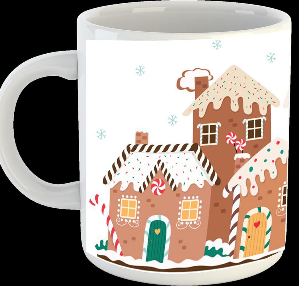 Christmas Mug - Gingerbread House - 300ml - Dishwasher and Microwave Safe (Ceramic)