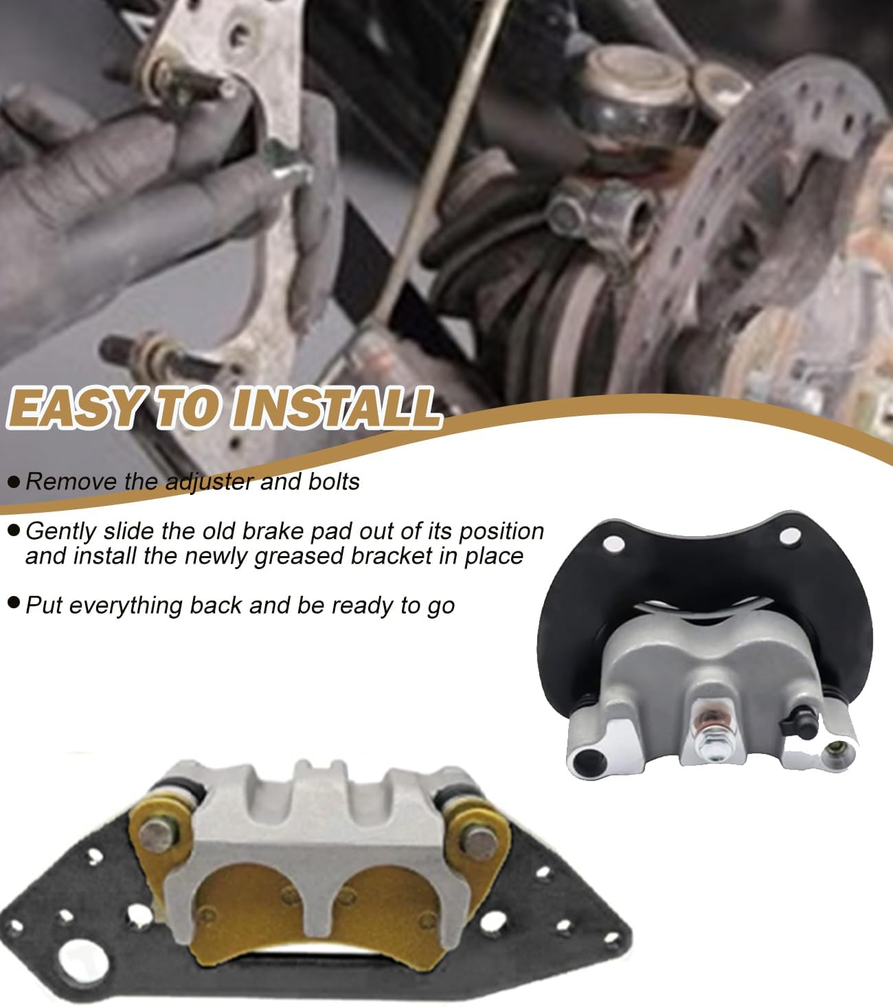 1912496 Front & 1912035 M-Type Rear Brake Caliper Mounting Bracket for 2014-2017 Polaris Ranger Crew 900 RZR XP 4 1000 Braking System