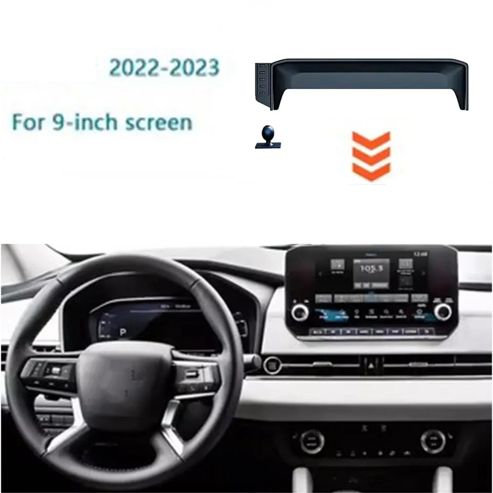 Uchwyt Samochodowy na Telefon dla Mitsubishi Outlander 2023, 9-calowy uchwyt samochodowy na telefon komórkowy, stojak na nawigację GPS (podstawa i uchwyt 4)
