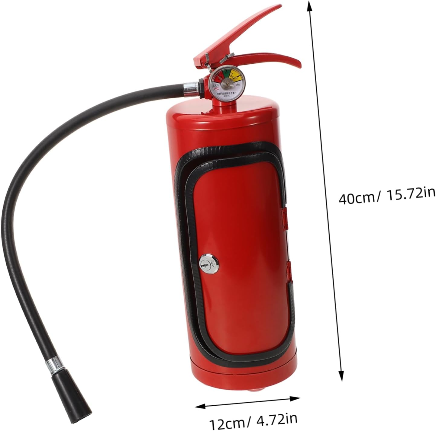 Fire Extinguisher Shaped Wine Holder Storage Container for Whiskey Brandy and Wine Bottles with Cup Storage Plastic and Iron Material for Home and Party Use