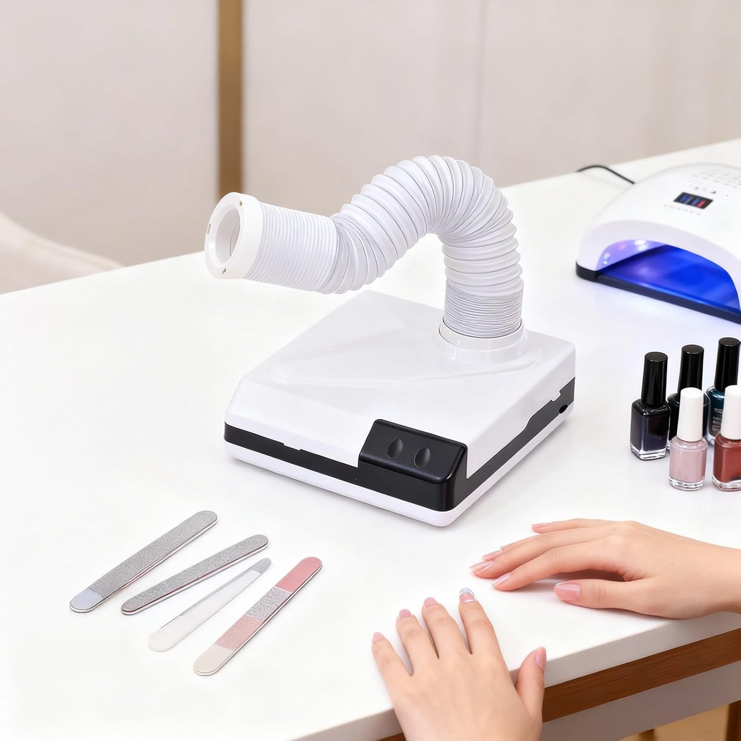 Nail & Teeth Dust Collector with Led, 8.3 X 7.5 X 2.4 in/ 21 X 19 X 6 Cm, Quiet