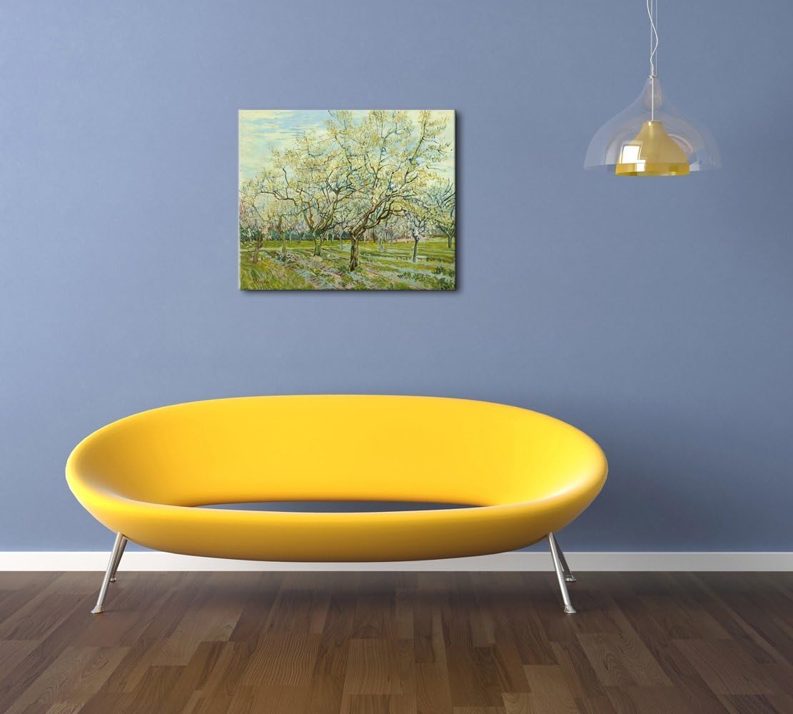 Wieco Art The White Orchard by Van Gogh Famous Oil Paintings Reproduction Large Modern Gallery Wrapped Landscapes Artworks Giclee Canvas Prints Green Pictures on Canvas Wall Art