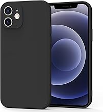 Tobfit iPhone 12 Case, Premium Silicone Cases, Full Camera Lens Protection, Scratch and Drop Resistant Protective Case for Apple iPhone 12 6.1 Inch, Black
