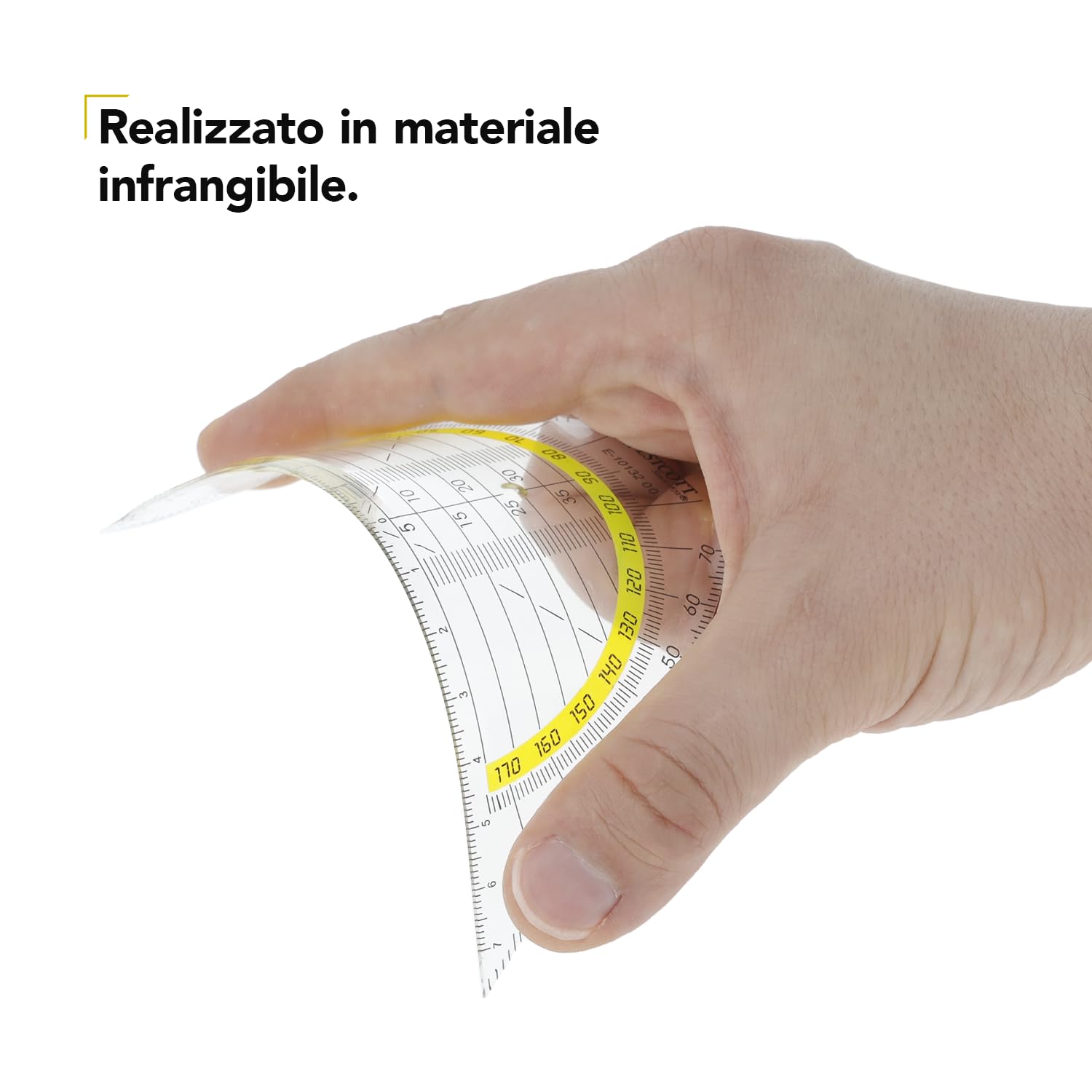 Goniometro Westcott 14 Cm - Strumento Di Precisione In Plastica Trasparente Con Scala Gialla Per Scuola E Ufficio