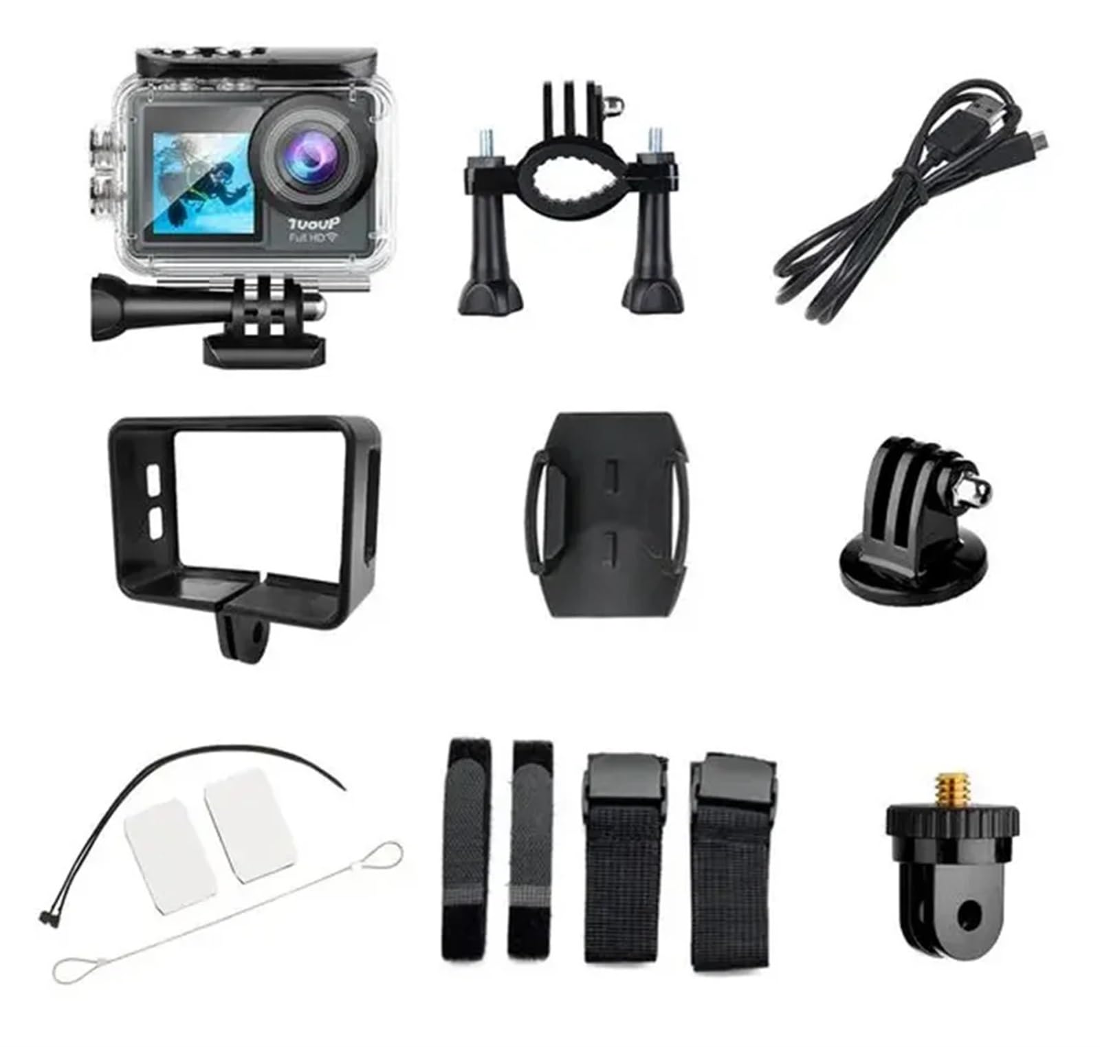 WiFi 1080P 30FPS 2in 170° 30M Waterproof Ultra HD WiFi Sports Action Camera | Records outdoor sports, travel, riding, helmet and action video with portable wide-angle camera functions-image-35