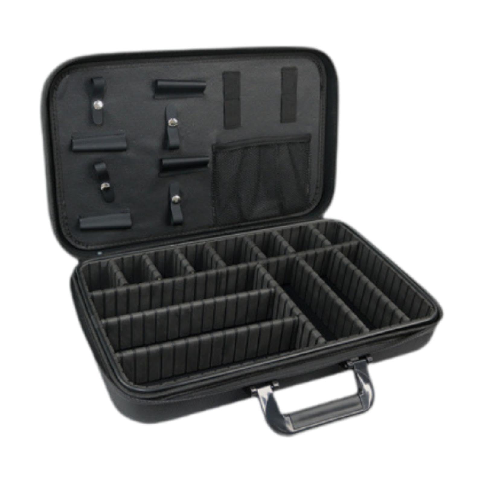Valigetta da barbiere con maniglia, dotata di ampie partizioni rimovibili, robusta borsa da parrucchiere portatile per professionisti, organizer per