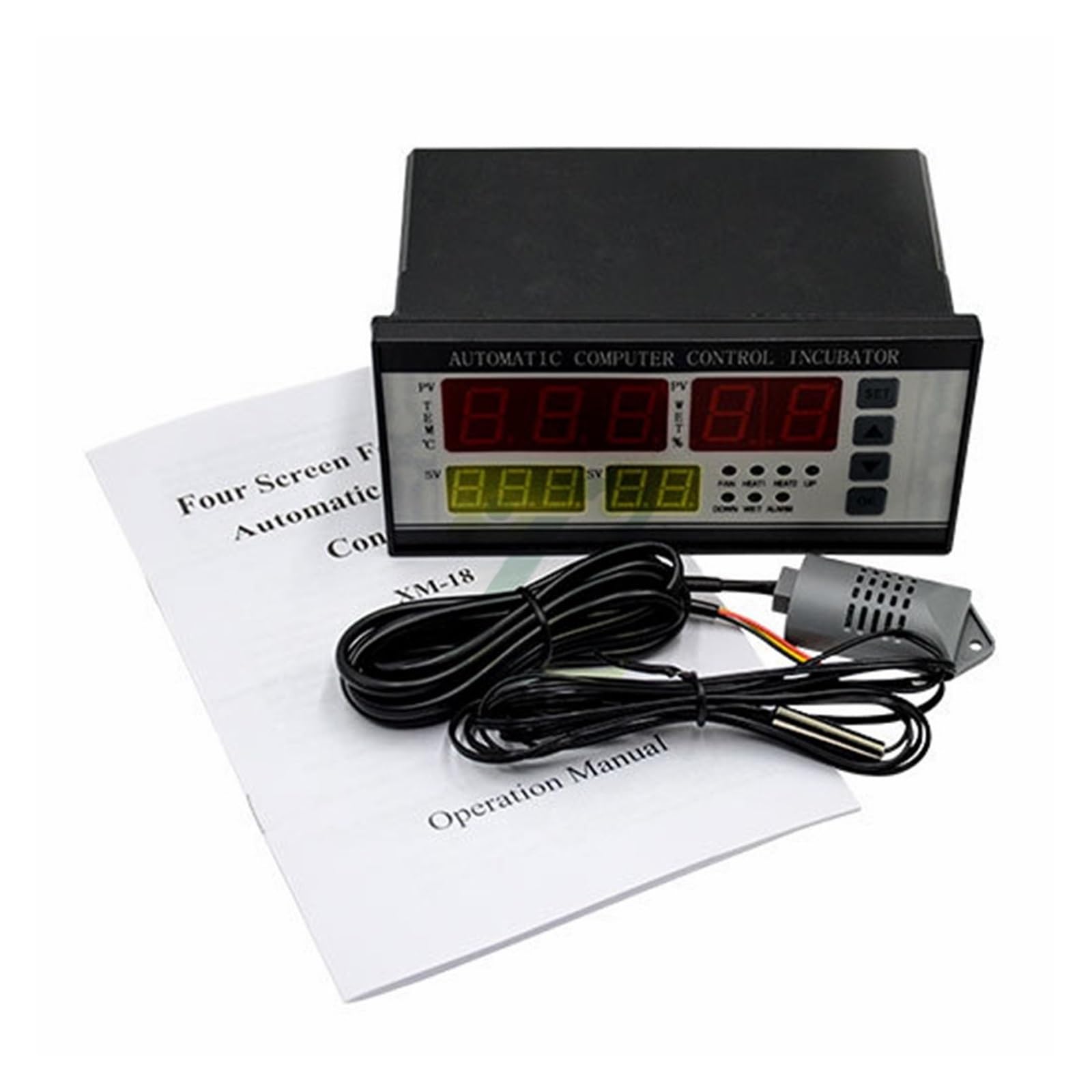 Kontroler Temperatury, XM-18 Kontroler jaj Inkubator Wielofunkcyjny Automatyczny Kontrola Temperatury Wilgotności AC 180-240