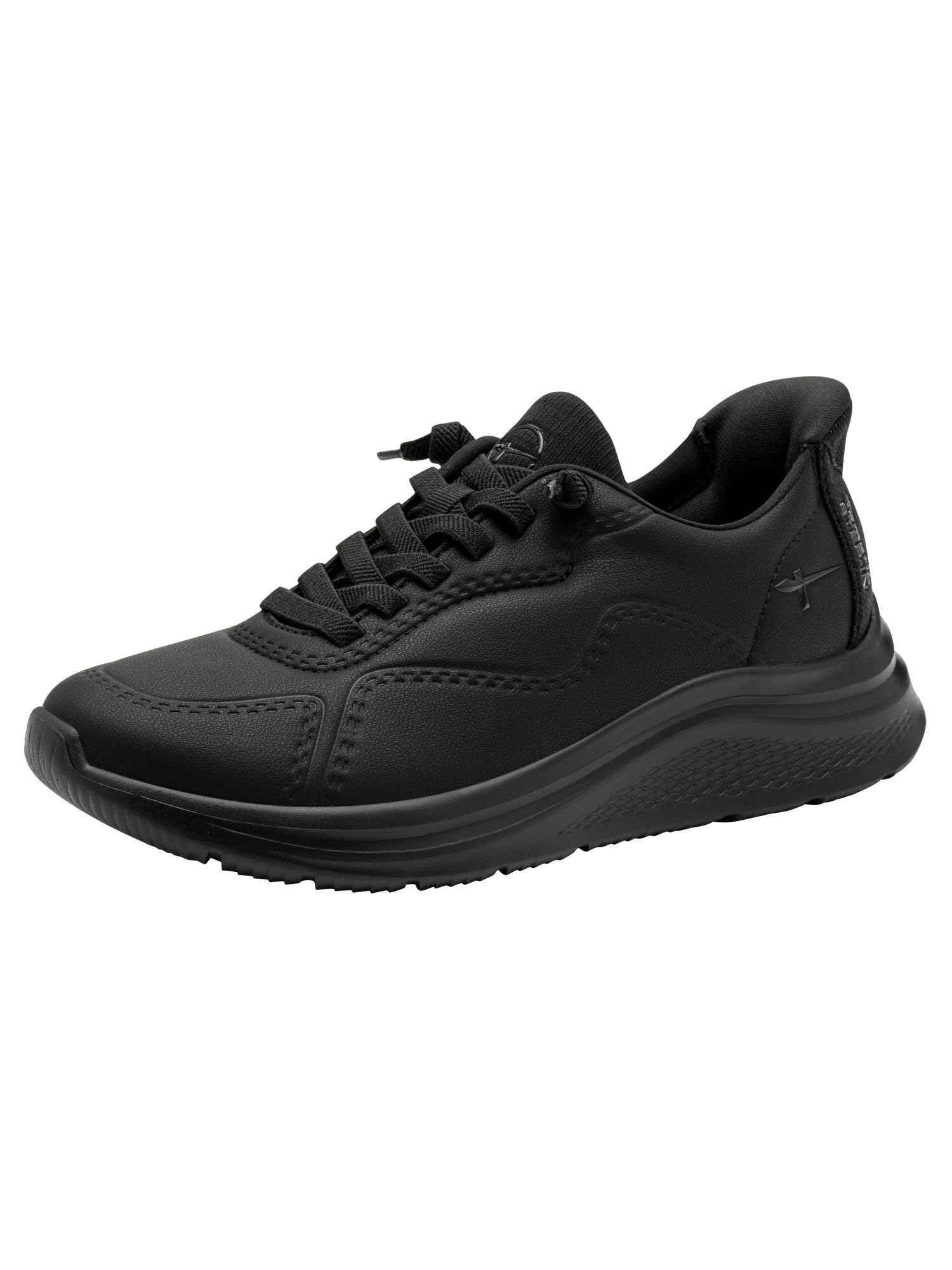 Tamaris Comfort Women’s Step-In Flat Sneakers Slip-On Sporty, Black, 6,5 UK