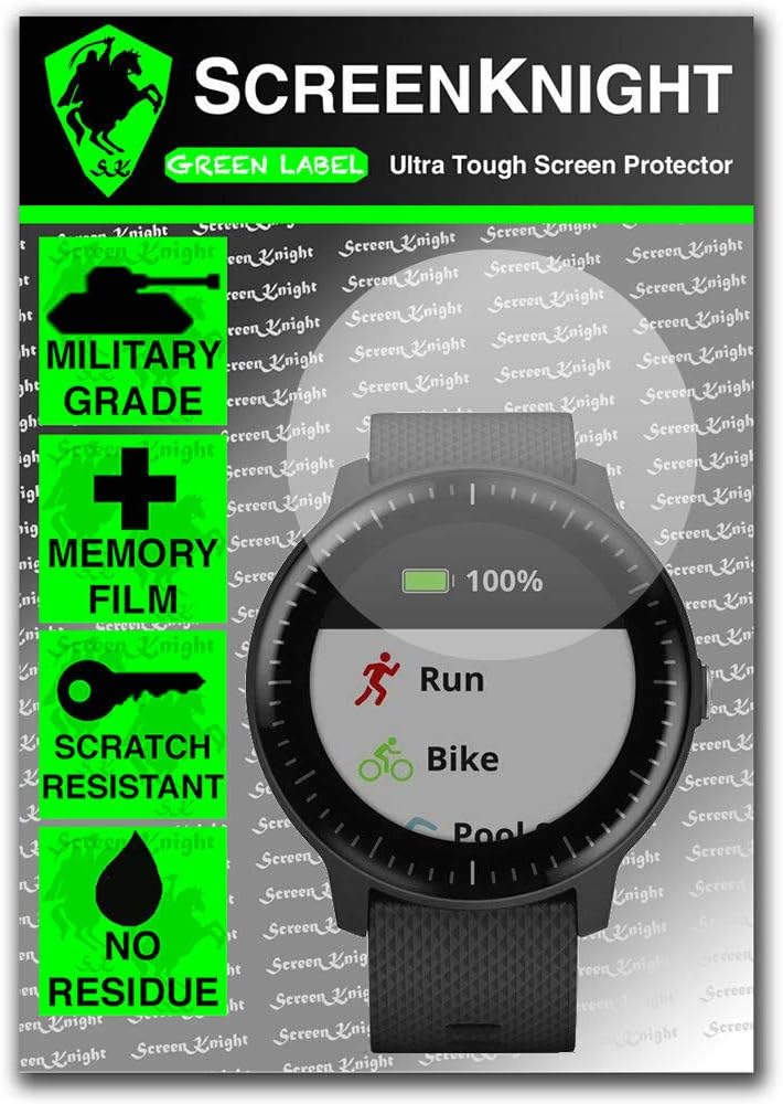 ScreenKnight® Screen Protector for Garmin Vivoactive 3 Music - Military Shield