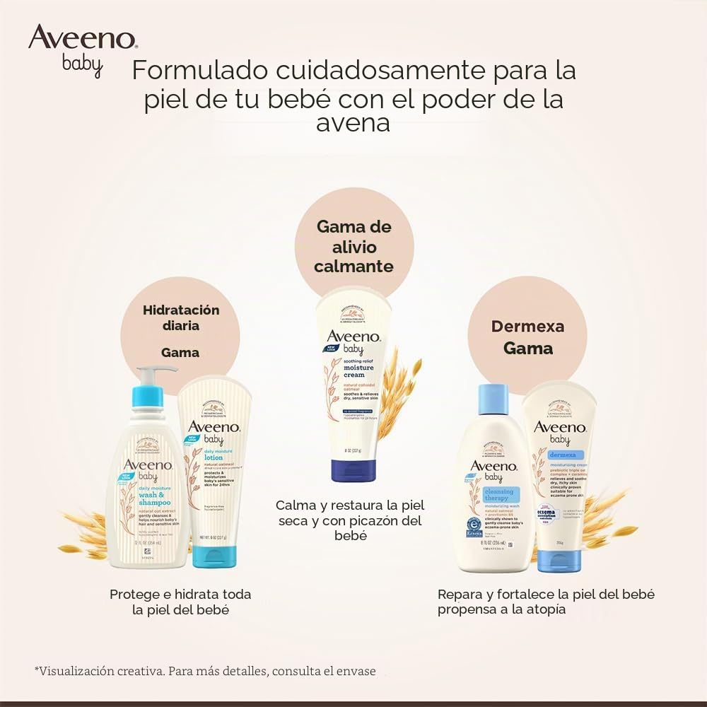 Aveeno Dermexa Daily Emollient Cream (200 ml), crema emoliente de uso diario, crema hidratante facial para piel atópica, loción corporal para pieles propensas a eczemas (Paquete de 2)