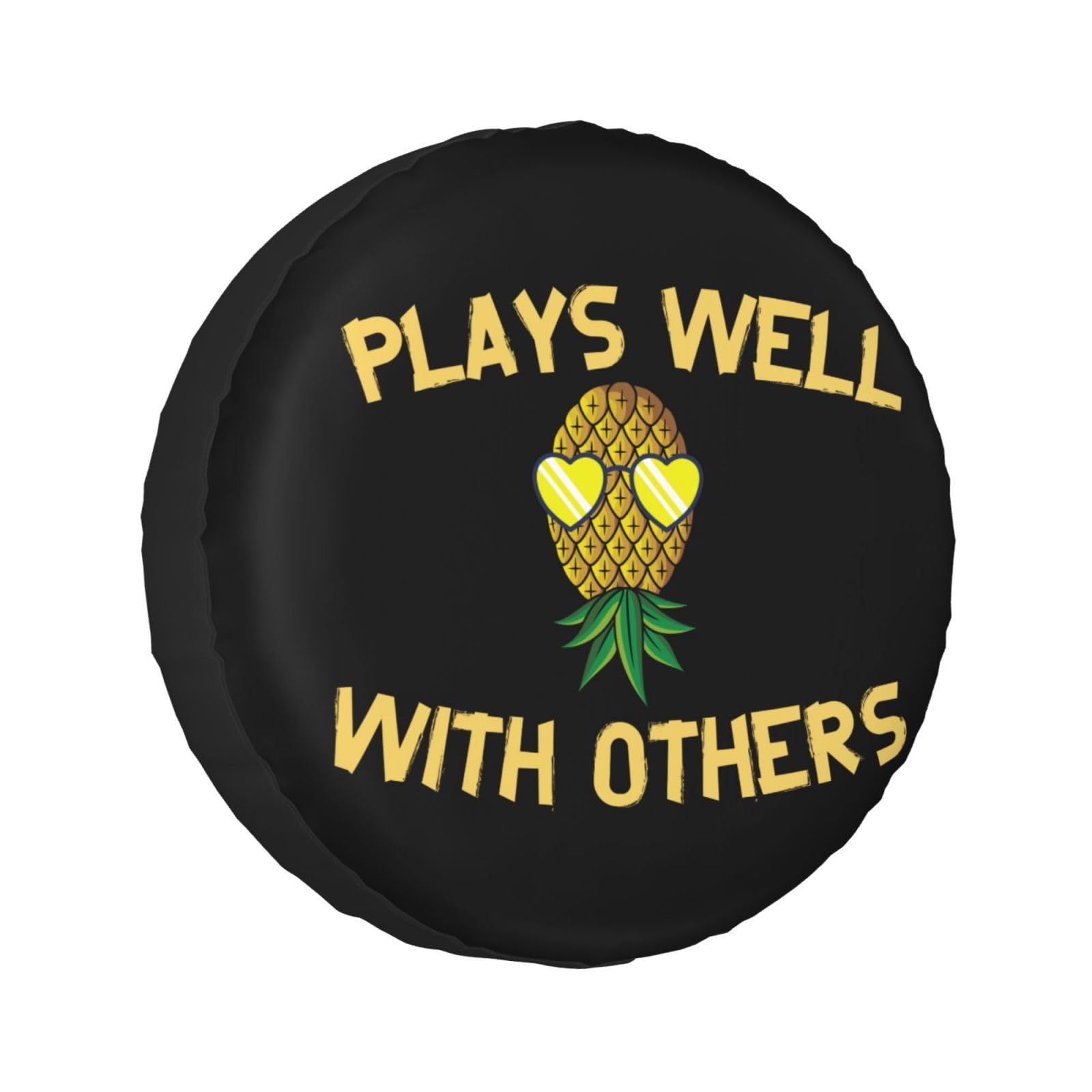 Upside Down Pineapple Tires Cover for Trailer Rv SUV Truck Camper Wheel Waterproof Dust-Tough Universal Fit Spare Tire Wheel Soft Cover 15 inch