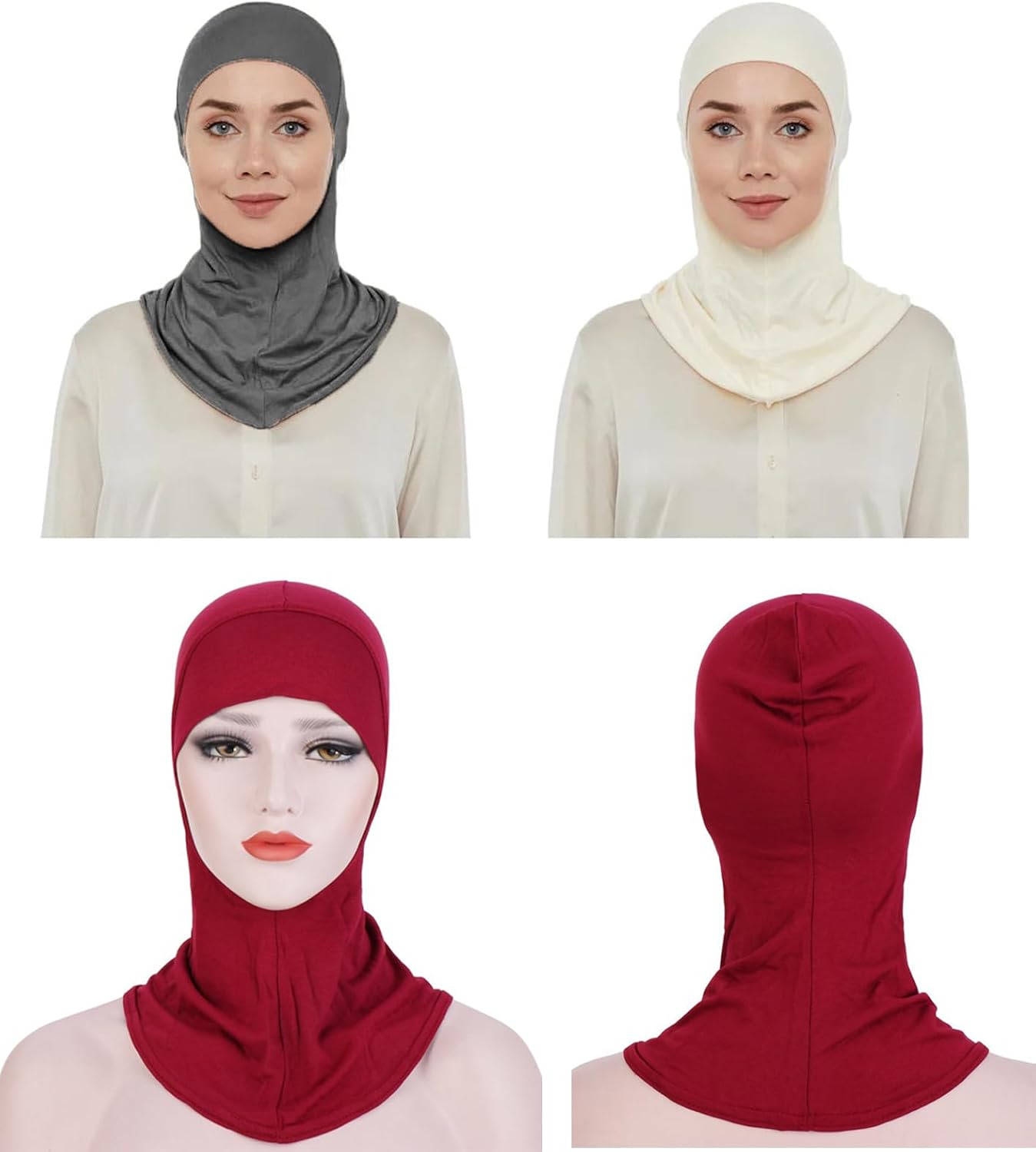 3-9 Pieces Modal Hijab Turban Muslim Hijab Cap Adjustable Muslim Scarf Stretchy Head Scarf for Women - Image 5