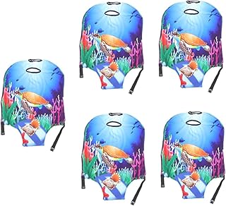 5 Pçs Caso De Bagagem Protetor De Mala Elástica Protetor De Bagagem Capa De Mala Capas De Mala De Viagem Organizador De Bagagem Capa De Mala Elástica Poliéster Elasticidade Mala