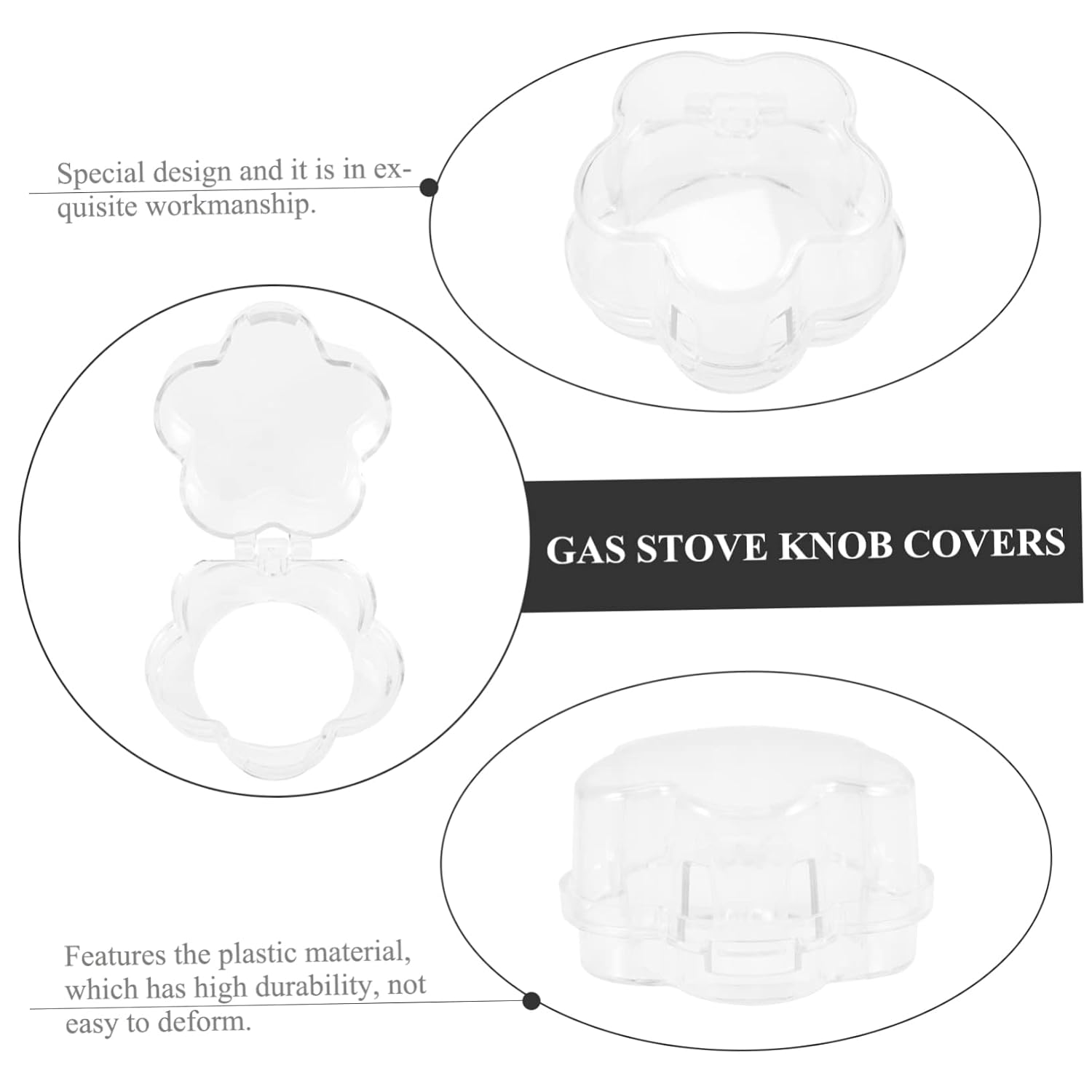 BESPORTBLE Gas Stove Knob Covers for Child Safety 4pcs Childproof Oven Knob Covers Sturdy Plastic Easy to Install Safety Guard for Toddler Protection