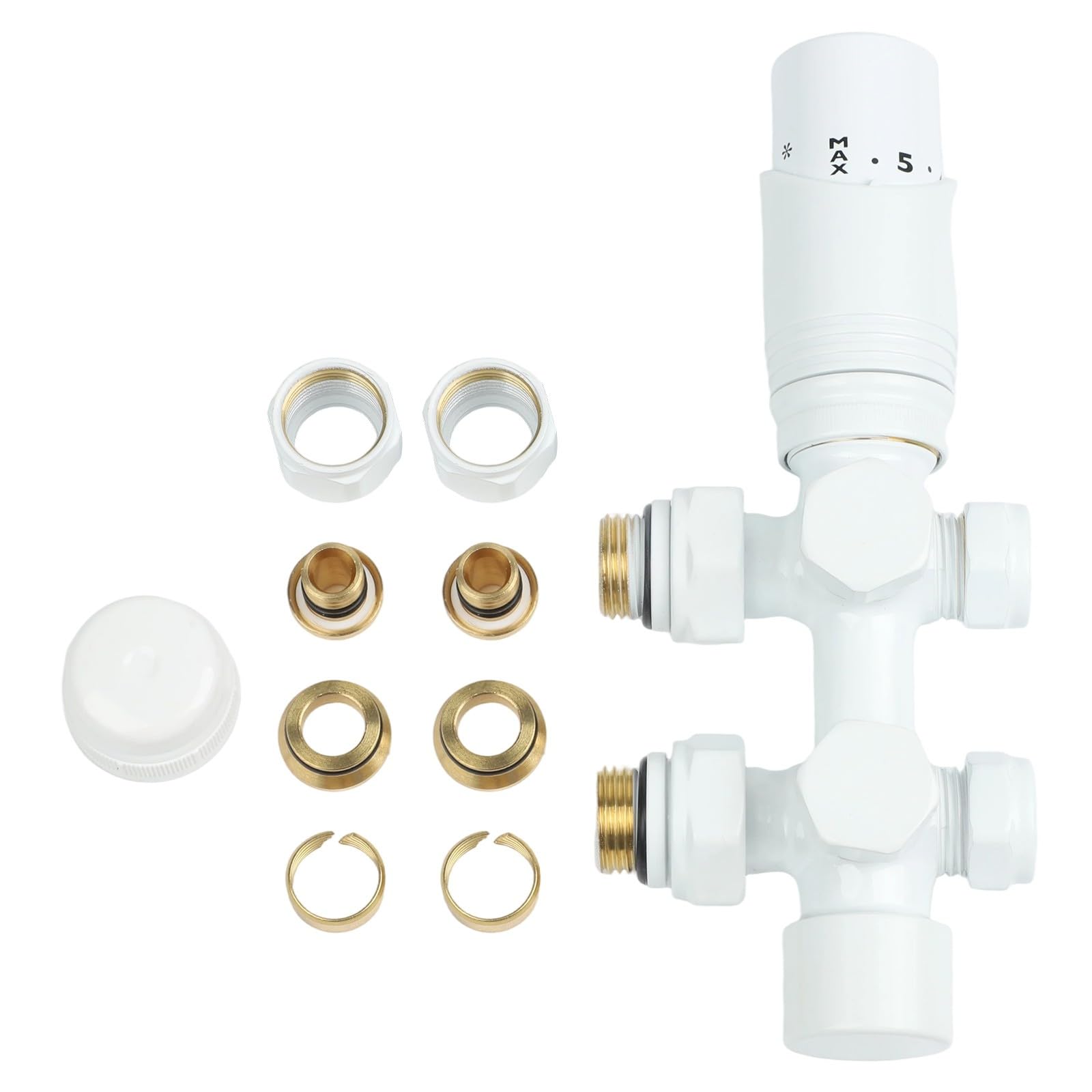 Valvola termostatica per termosifone, tipo H, con attacco G1/2", 7 livelli, intervallo di regolazione 0-28 °C, per sistemi a due tubi in bagno