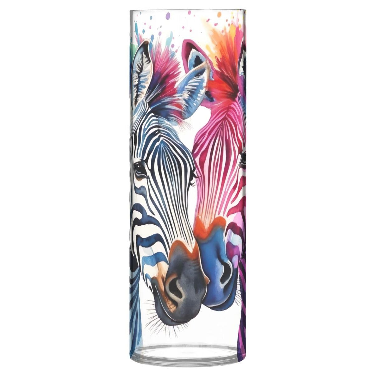 Jumbear A Colored Zebr Vase For Flowerse -Clear Vase Rustic Home Décor For Modern Farmhouse, Ideal Shelf,Table & Entryway Decor