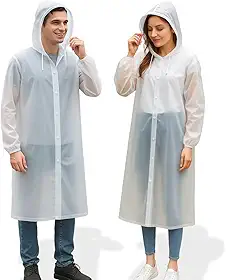 Capa De Chuva Adulta Unissex Transparente Grossa Reforçada e Resistente Eva Pvc LucTec