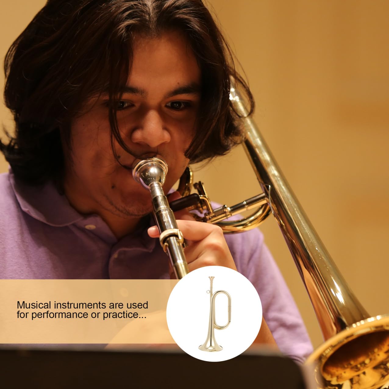 Strumento Musicale Color Oro per Scrivania e Housewarming Tromba in Ottone Design Creativo per Principianti