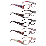 SIGVAN 5 Pack Spring Hinge Reading Glasses Rectangular Fashion Quality Readers for Men and Women (5 Mix, 5.00, multiplier_x)