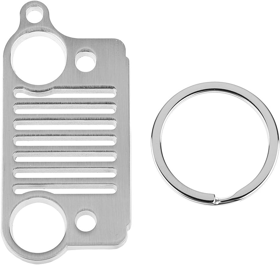 Stainless Steel Key Chain Grill for Jeep Key Ring CJ JK TJ YJ XJ-Silver
