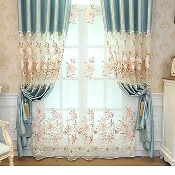 ヨーロッパ風　カーテン　綺麗カーテン　おしゃれ　遮光　可愛い　上質　上品 楽天市場】カーテン レース 遮光 2枚入り 刺繍レースカーテン