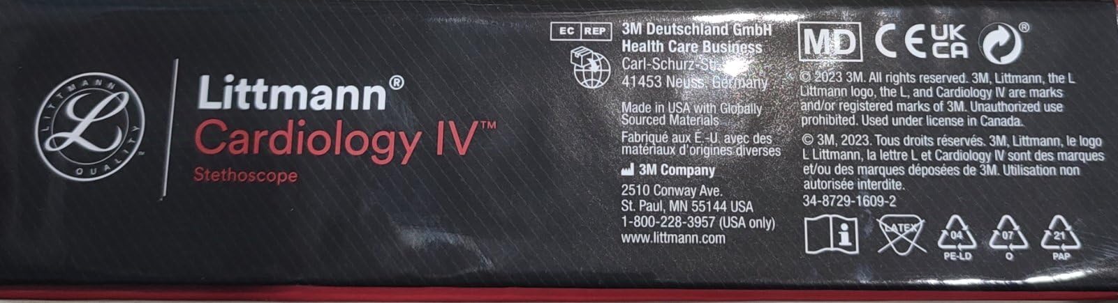 3M Littmann® Cardiology IV - Stetoscopio con incisione laser gratuita Blu Caraibi - Champagner - 6190