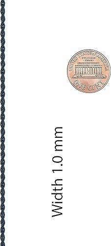 Vista 7 de LIFETIME JEWELRY 1mm Rope Chain for Men & Women Diamond Cut 14 to 30 Inch Black Gunmetal Stainless Steel