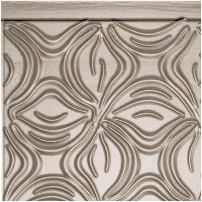 FASÄDE Lotus Decorative Vinyl Backsplash Panel in Brushed Nickel (6X6 Inch Sample)