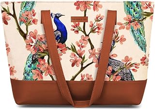 The Purple Tree Handcrafted Women's Tote Bag with Vegan Leather Handles & Indian Prints, Shoulder Tote Bag and Handbag for... Price In India